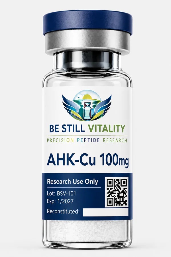 AHK-Cu 100 mg lyophilized research peptide vial