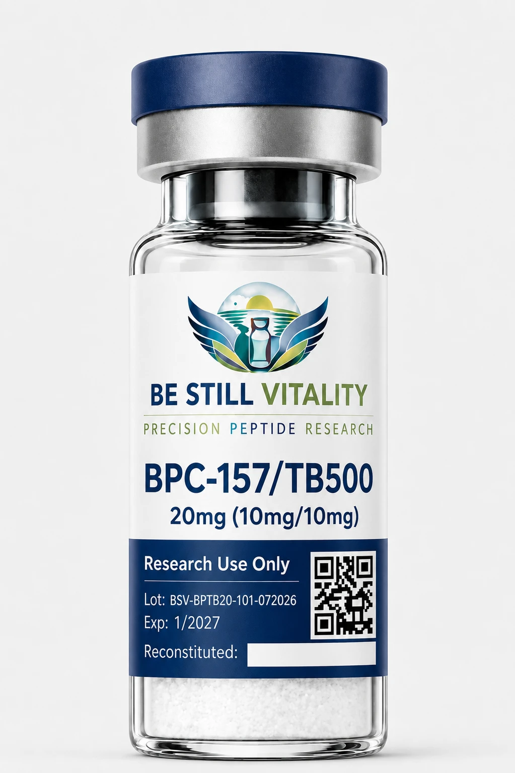 BPC-157 & TB-500 20mg (10/10) lyophilized research peptide vial
