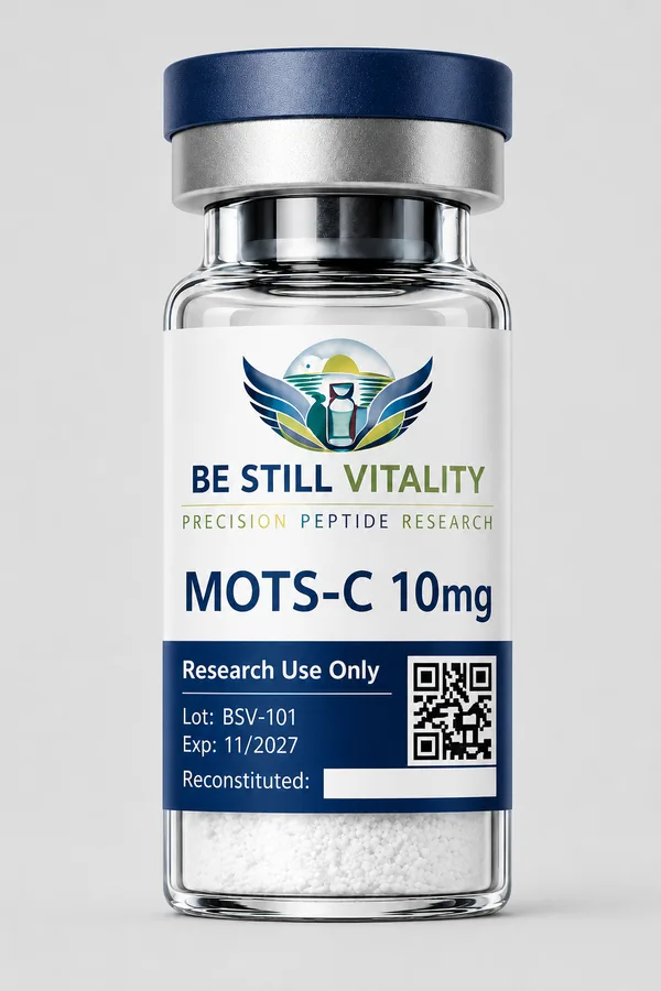 MOTS-C 10 mg lyophilized research peptide vial